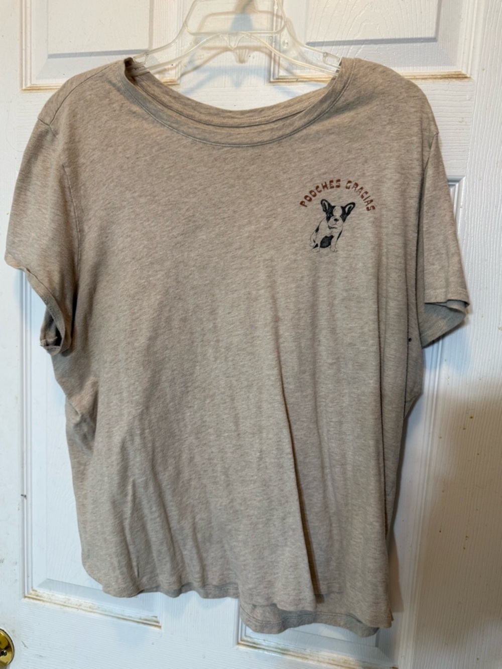 Old Navy Beige Crewneck Tee with Navy Logo